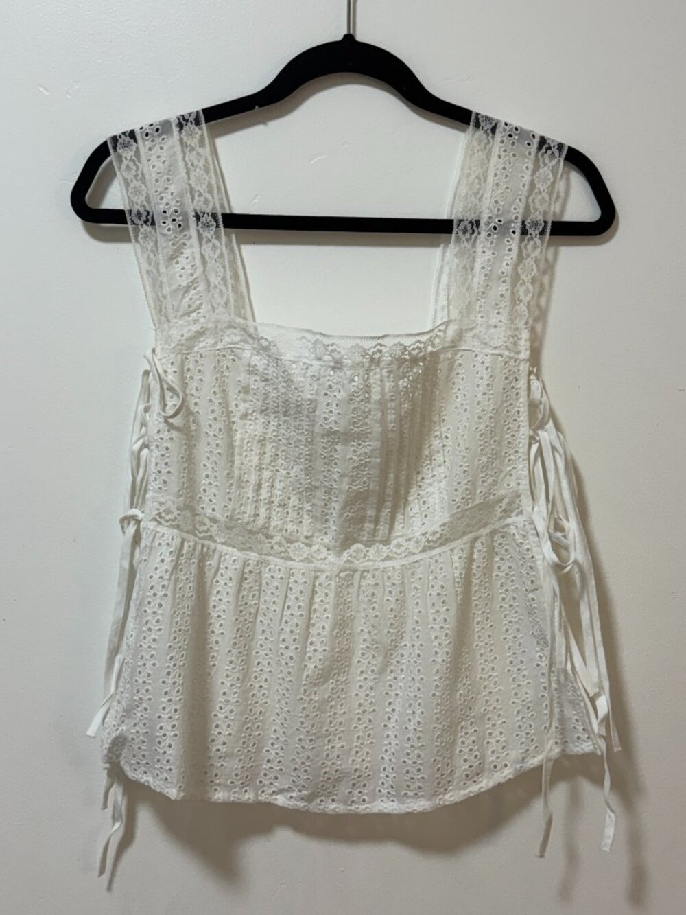 Pilcro Square-Neck Cotton Pintuck Blouse